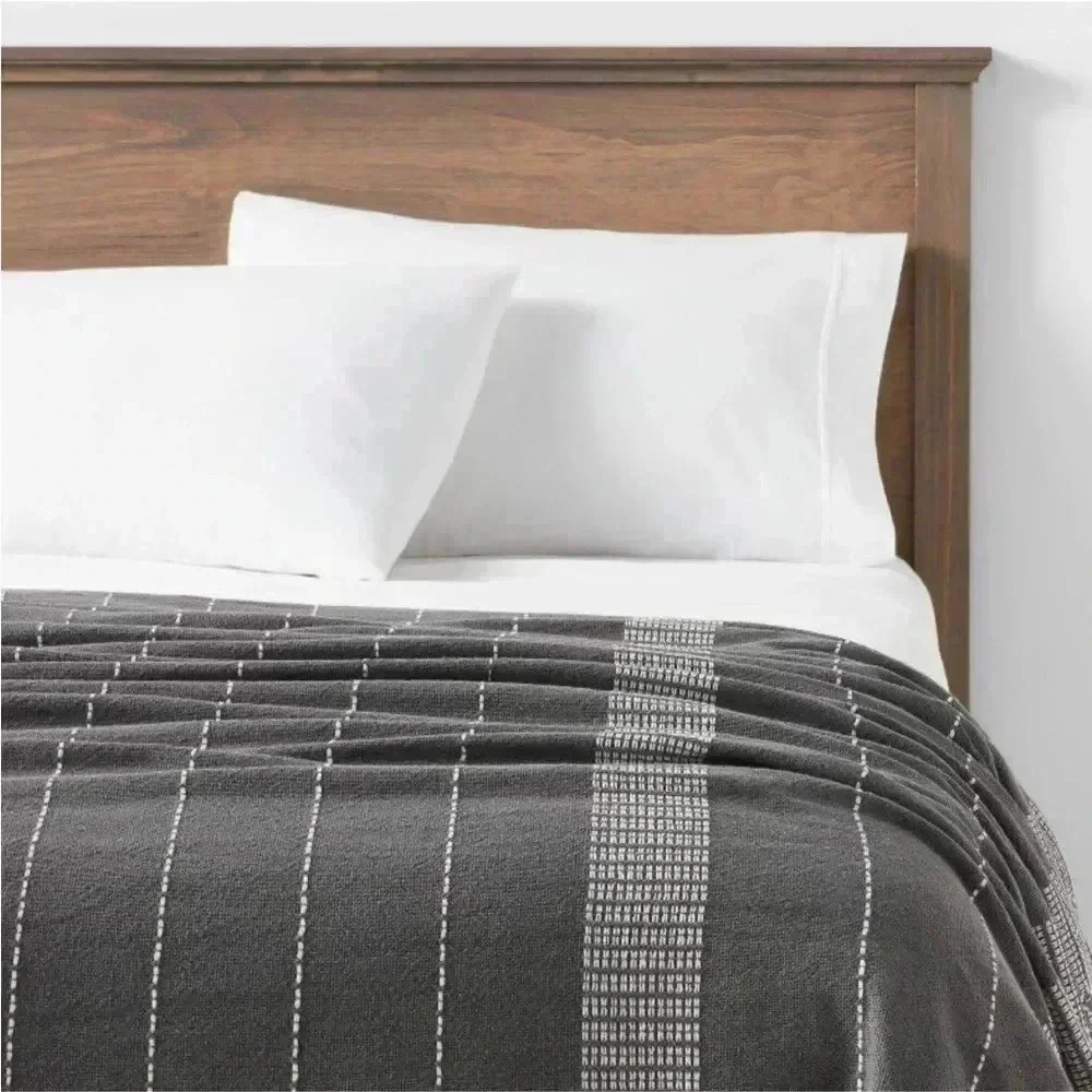 NWT Global Fringed Oversized Throw‎ Blanket Gray - Threshold